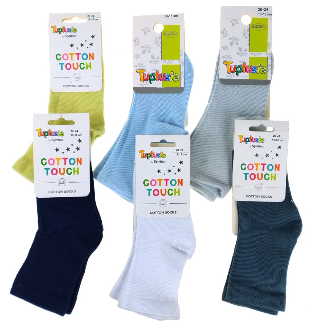 Children's smooth cotton socks 2-6 years 13-15cm (size 20-24) MIX