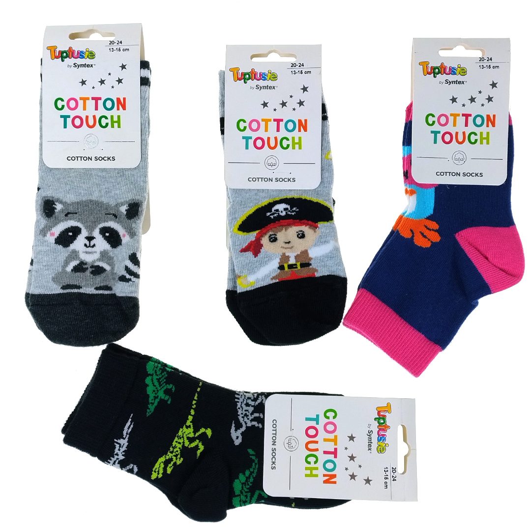 Skarpety dziecięce bawełniane we wzory 2-6 lat  13-15 cm ( roz.20-24) MIX