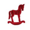 Decoration Red Velvet Horse Rocker 15x3.5x17 cm