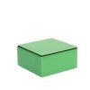 Decorative glass box green 11x11x6.5 cm