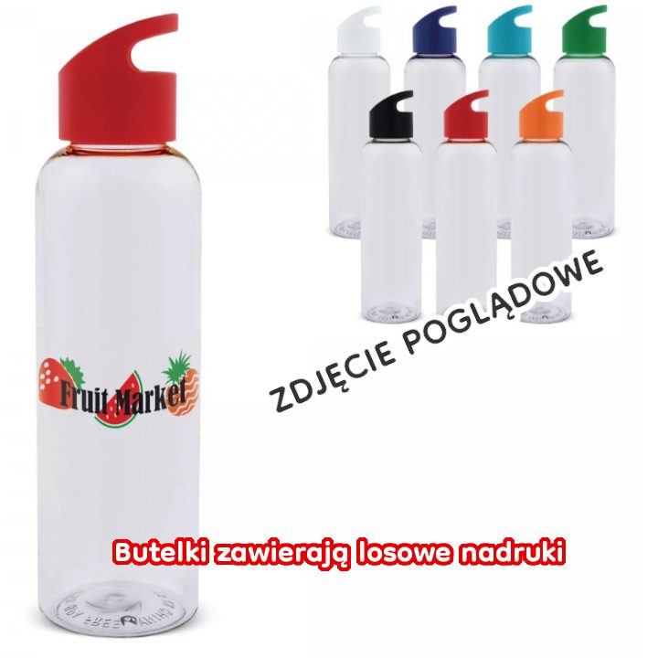 Transparent bottle 600ml 25 cm MIX designs