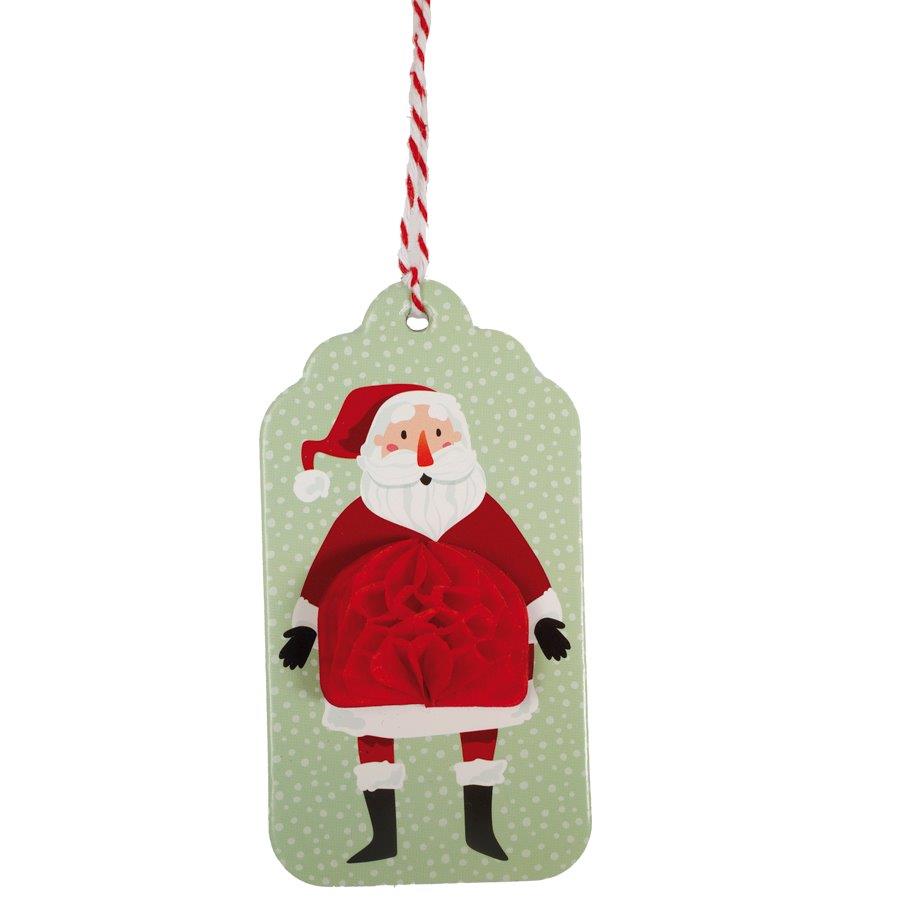 Decoration 6 Santa Claus Accordion + Strings 5x10 cm