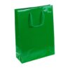 Lulux paper gift bag 24 x 9 x 33 - chalk paper, glossy foil, synthetic handle, green