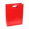 Lulux market paper gift bag 24 x 9 x 33 - chalk paper, glossy foil, cut-out handle, red