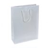 Lulux paper gift bag 24 x 9 x 33 - chalk paper, glossy foil, synthetic handle, white