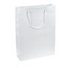 Kraftlux paper gift bag - made of ecological paper, without foil, cotton handle, 30 x 10 x 40, white striped