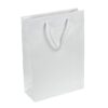 Kraftlux paper gift bag - made of ecological paper, without foil, cotton handle, 24 x 9 x 33, white