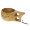 Decorative wooden mug with Santa Park logo