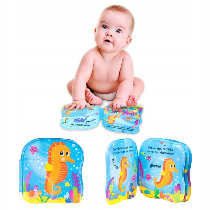 Książeczka sensoryczna kąpielowa edukacyjna piszcząca do wody Konik Wodny