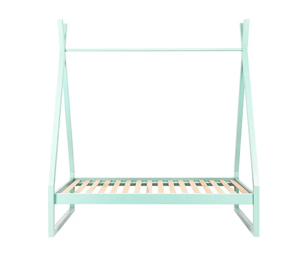 Children's bed white 140x70 blue