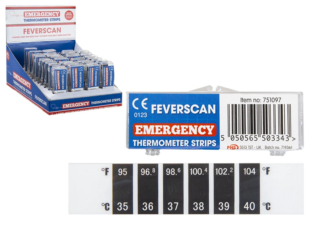 Temperature measuring strip