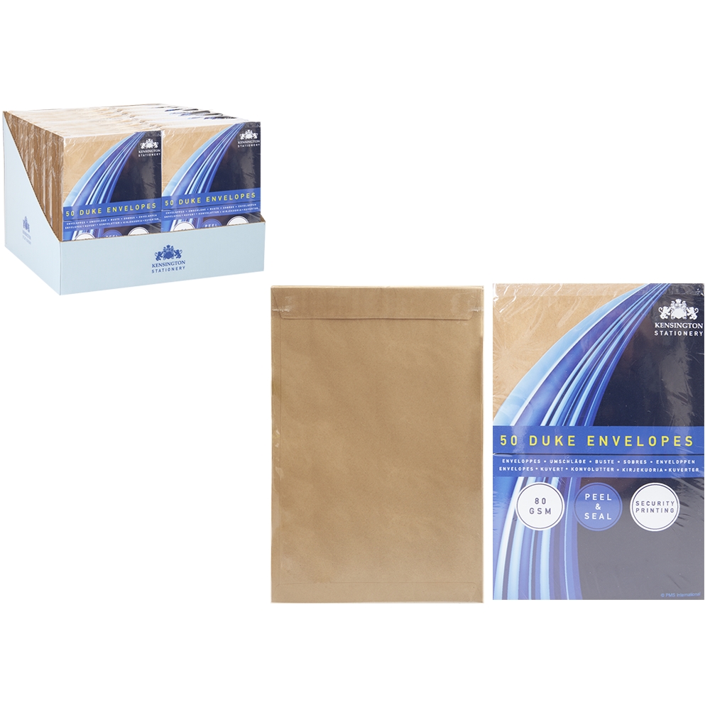 Koperty papierowe Duke Manila Odklej i zaklej 14,5x9,5 cm 50 szt.