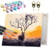 Painting by numbers 40x50 cm on frame Deer at sunset