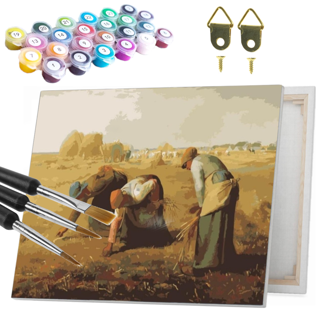 Painting by numbers 40x50 cm on frame Farmers in the field