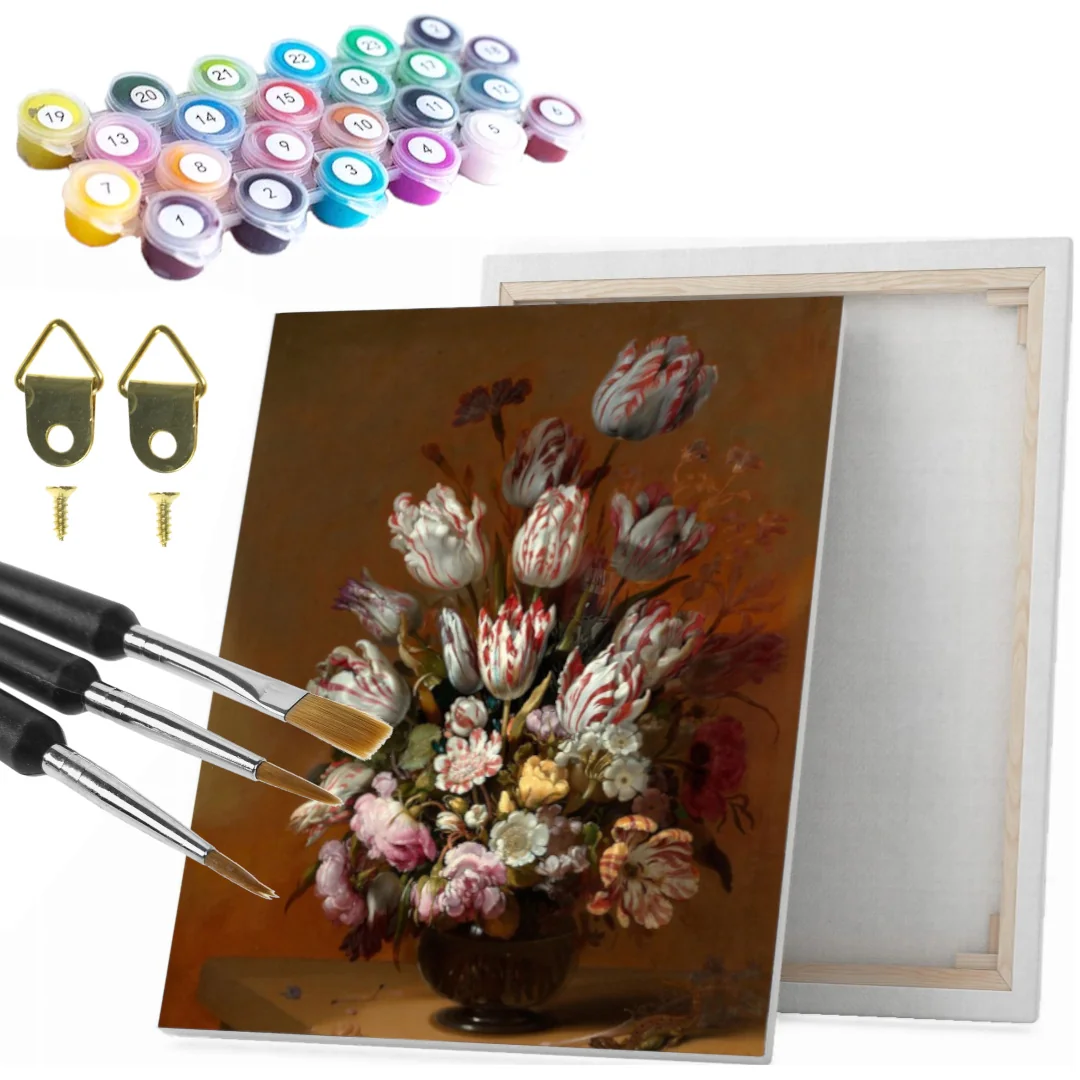 Painting by numbers 40x50 cm on frame Flowers Hans Bollongier