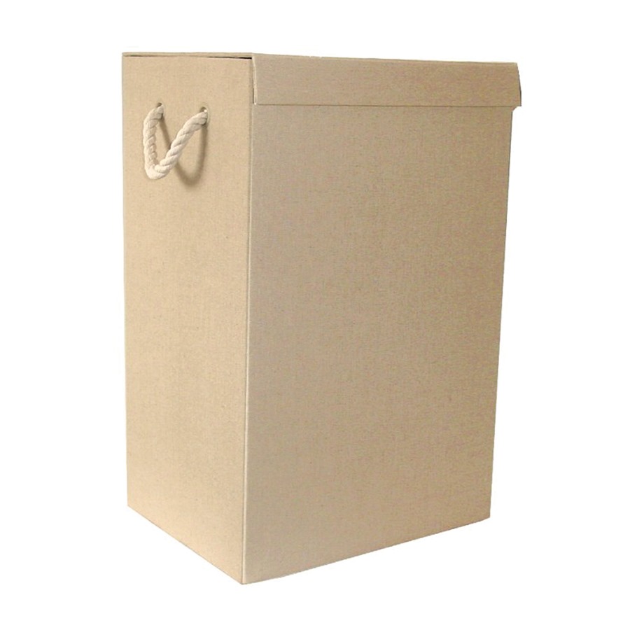 Beige laundry basket Linen 30x40x60 cm