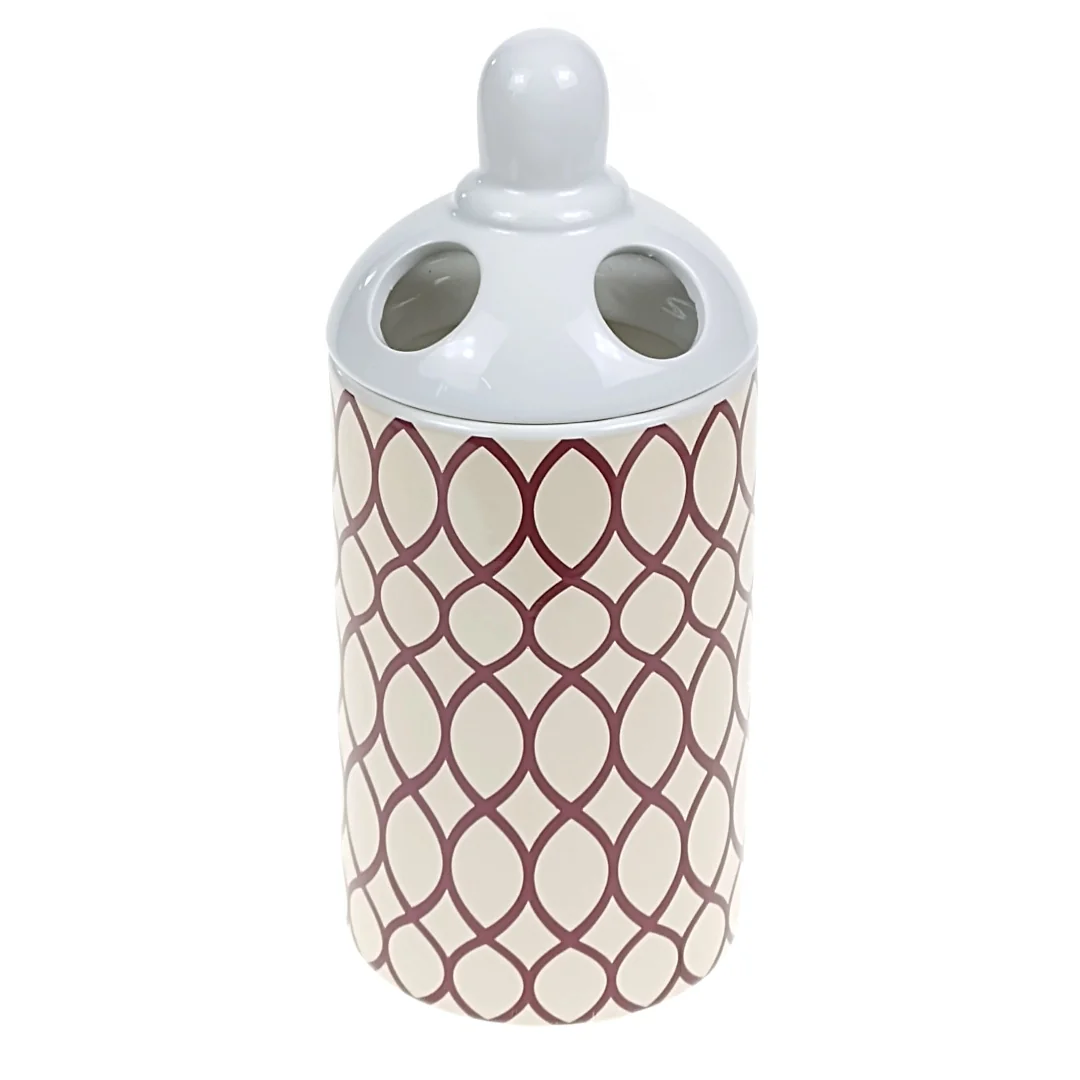 Ceramic toothbrush cup with lid Casserina