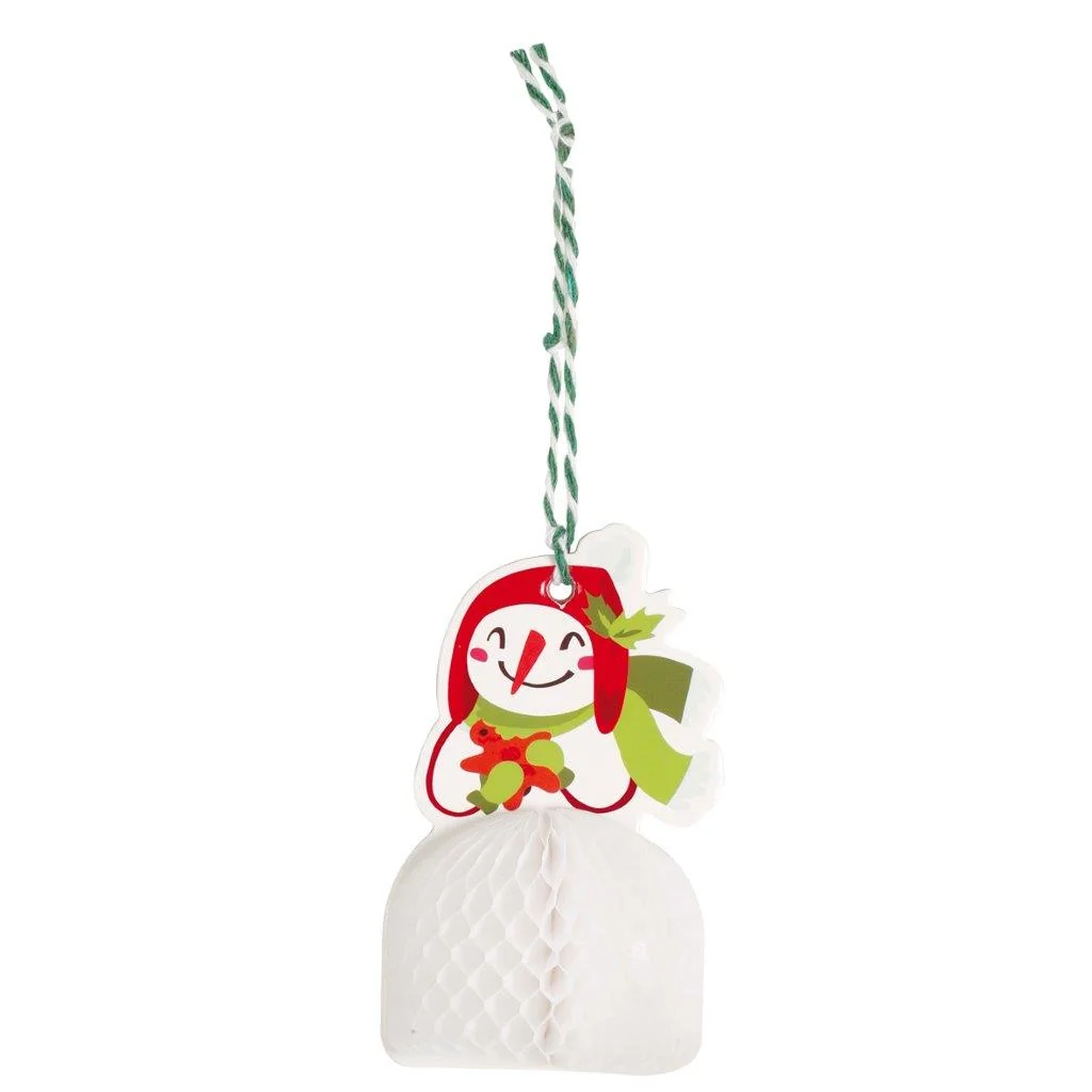 6 Snowmen Accordion + Strings 4.5x8.5 cm
