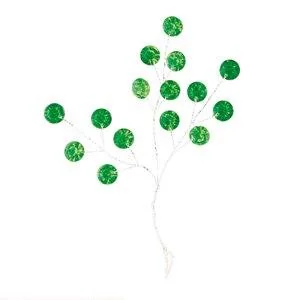 3 Green Diamond Twigs 6.5 cm + Stem