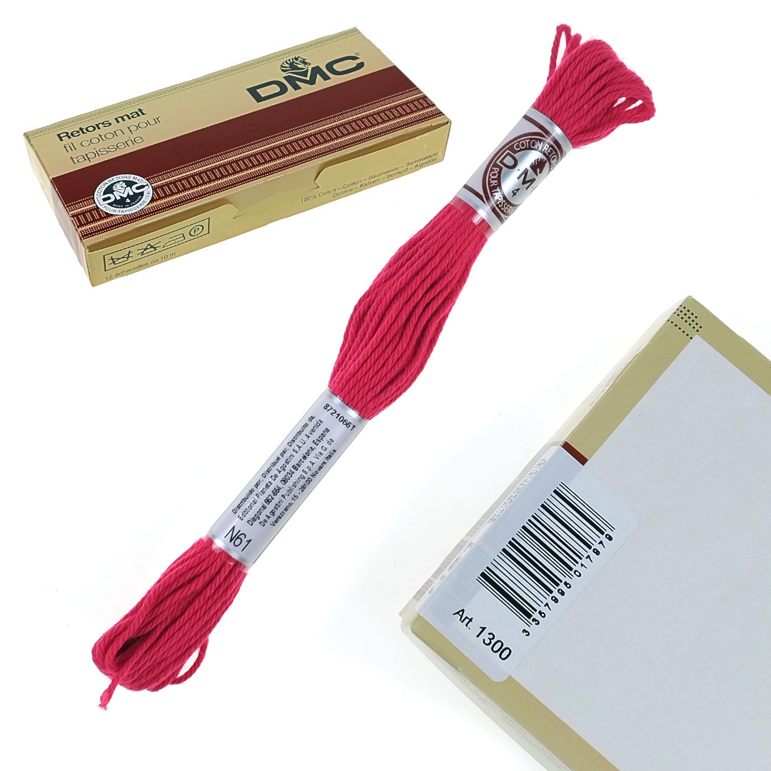 DMC cotton yarn Mulina Skein 10 m N61 Crimson