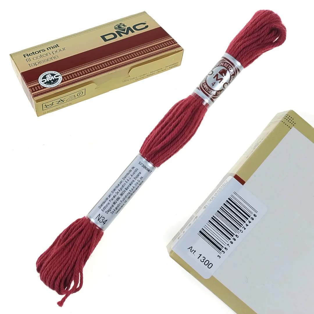 DMC cotton yarn Mulina Skein 10 m N34 Bourgogne