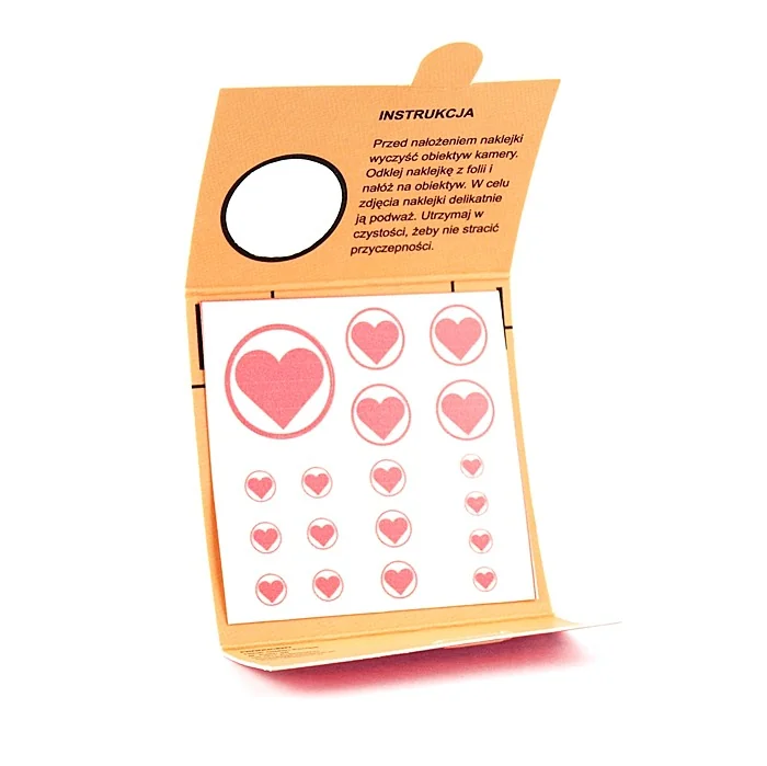 Camera cover, cap for camera, tablet, smartphone 18 pcs. - Heart