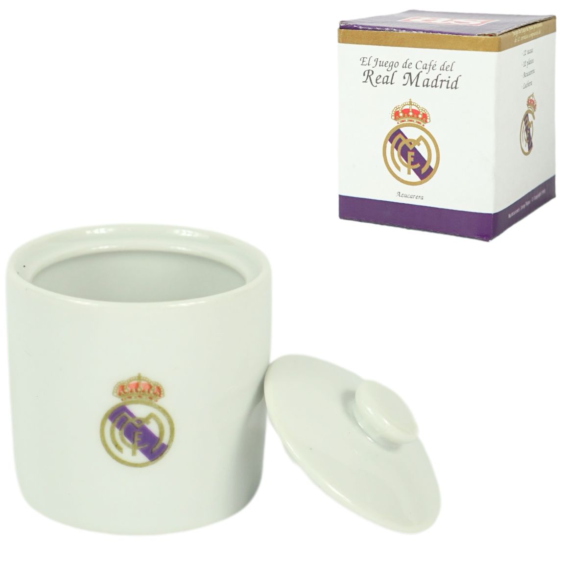 Sugar bowl with Real Madrid logo porcelain 7 cm