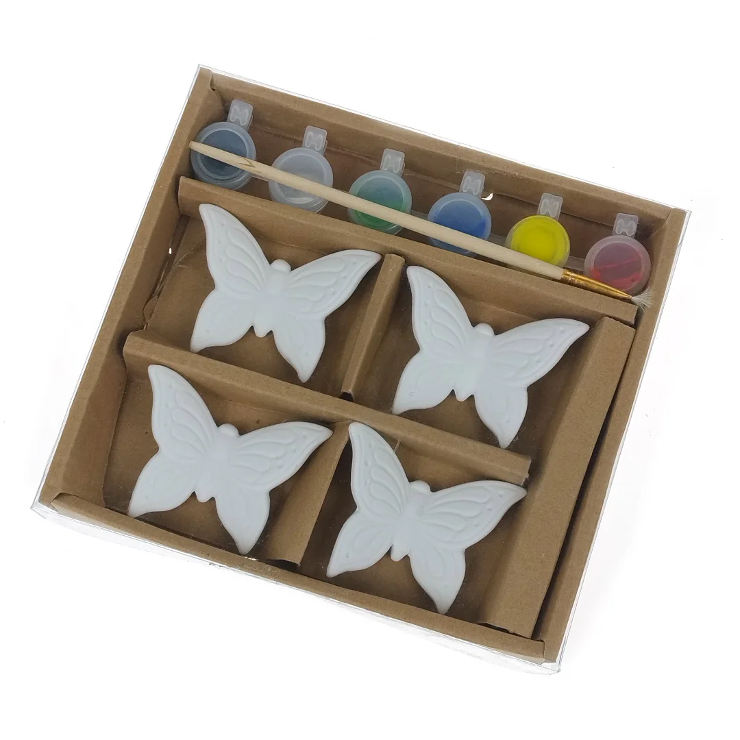 Paint butterflies with paints set of 4 pcs.