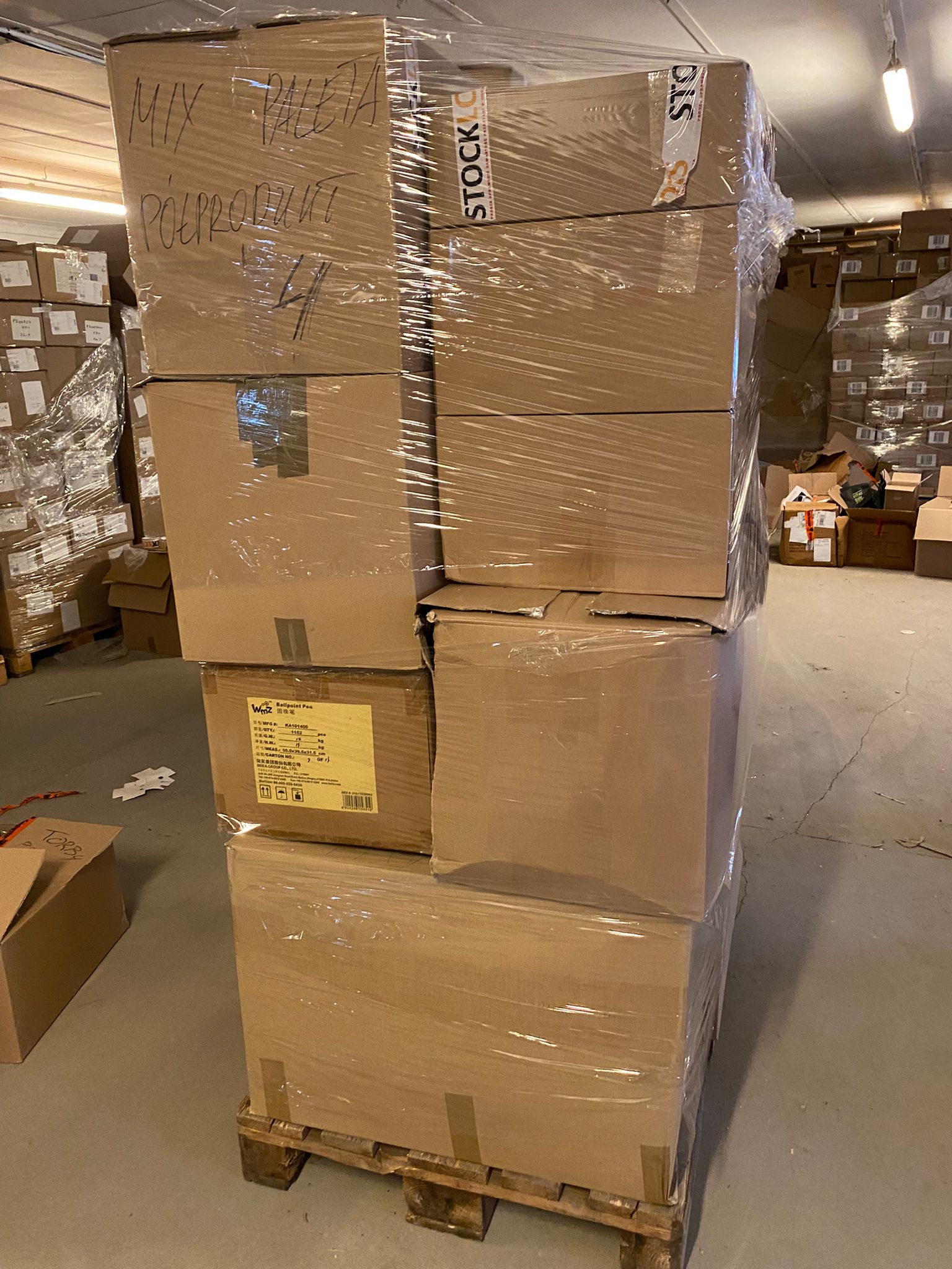 Pallet mix - products, intermediates