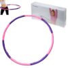 Hula Hop with massage tabs foldable 95-100 cm pink purple
