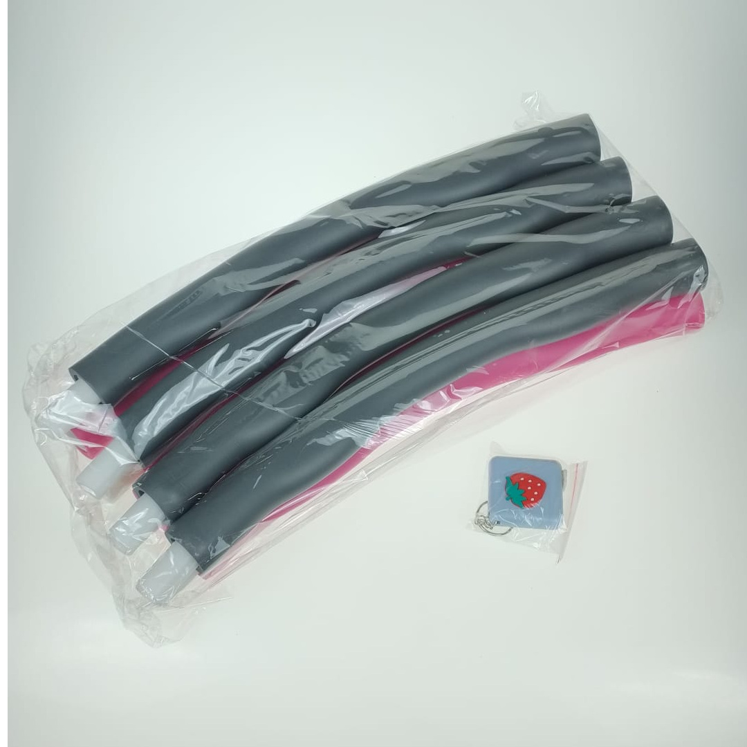 Hula Hop with massaging tabs foldable 95-100 cm + measure 150 cm pink grey - Image 3
