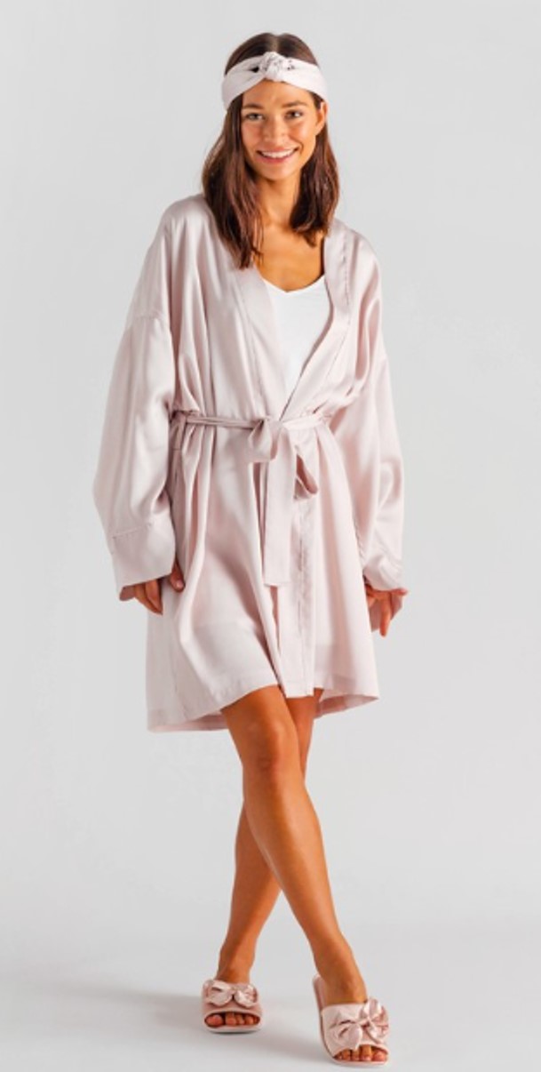 Layos Szlafrok z Lyocellu różowy L/XL Home&You