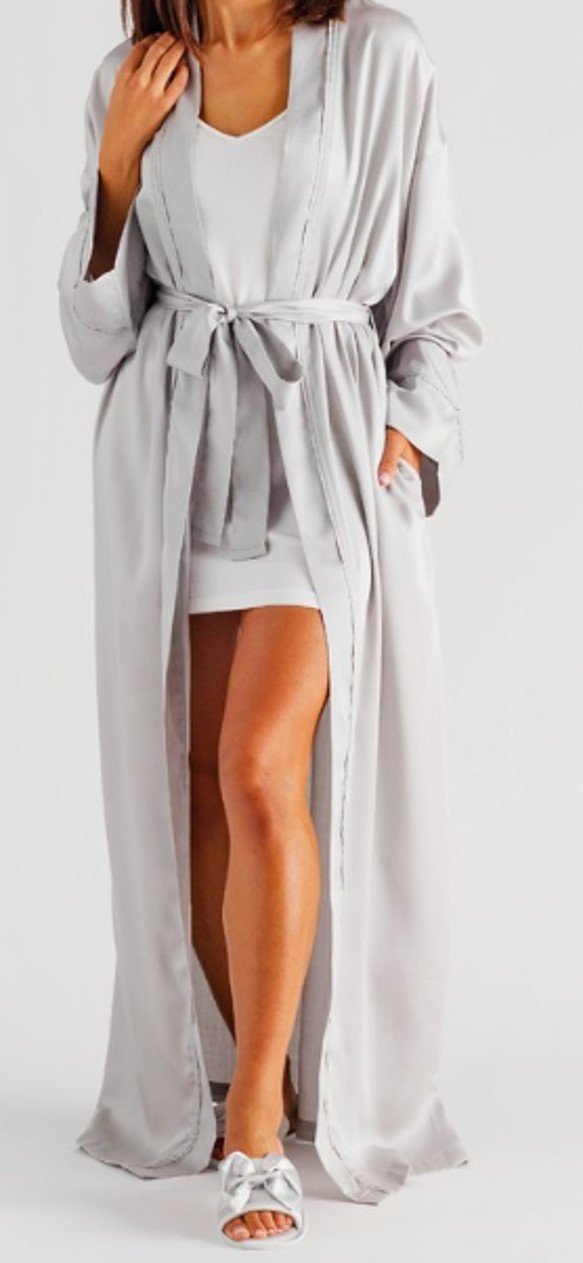 Layos Lyocell robe grey L/XL Home&You