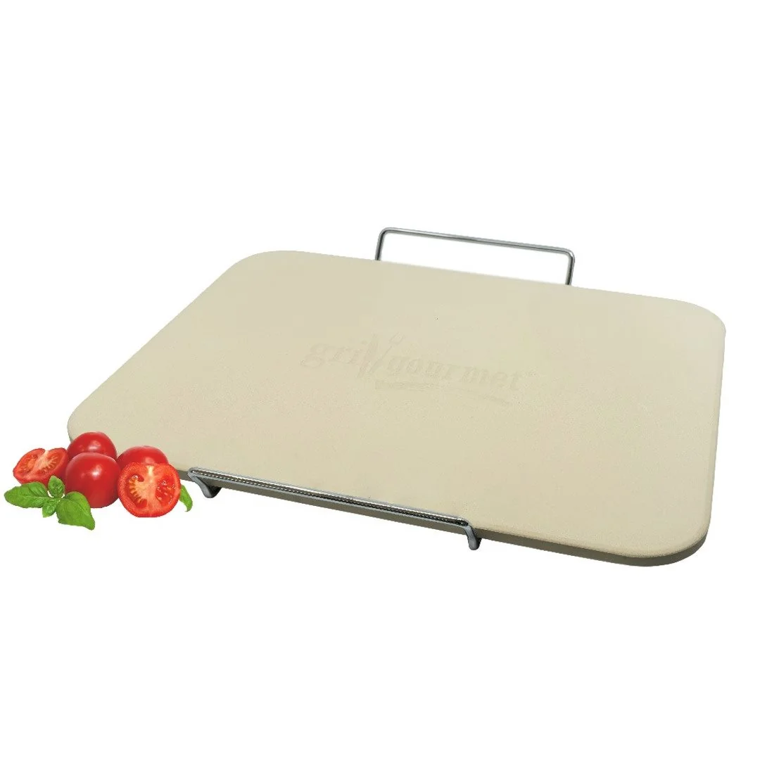 Prostokątny kamień do pizzy z uchwytem 38x30cm