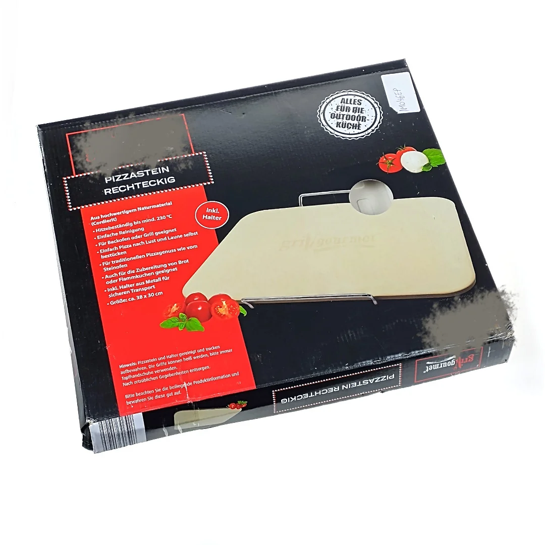 Prostokątny kamień do pizzy z uchwytem 38x30cm - obrazek 4