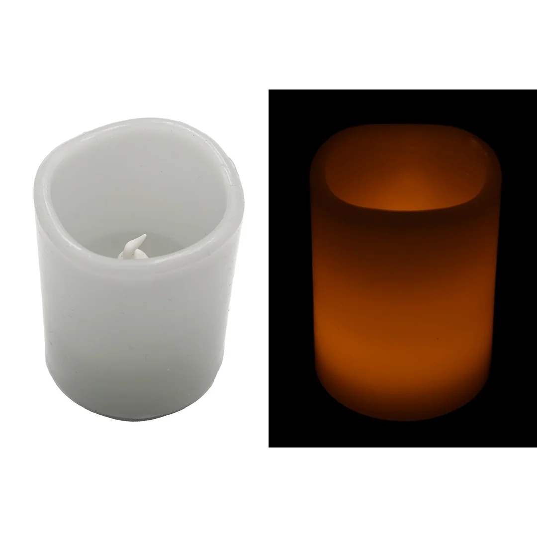 Świeca świąteczna LED 6,5 cm, szara (Echtwachskerze)