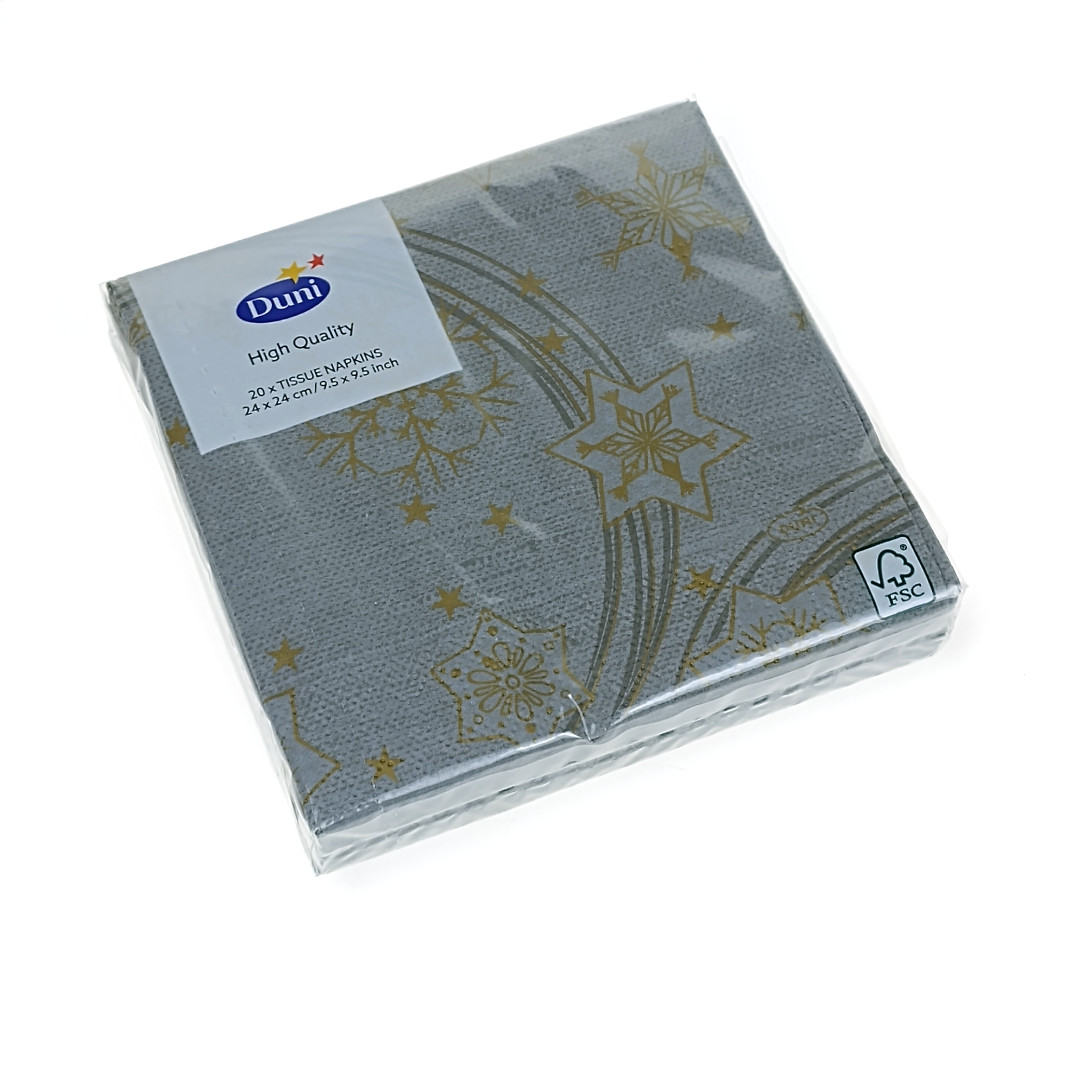 3-W paper napkins 24x24 cm STAR SHINE gray 20 pcs.