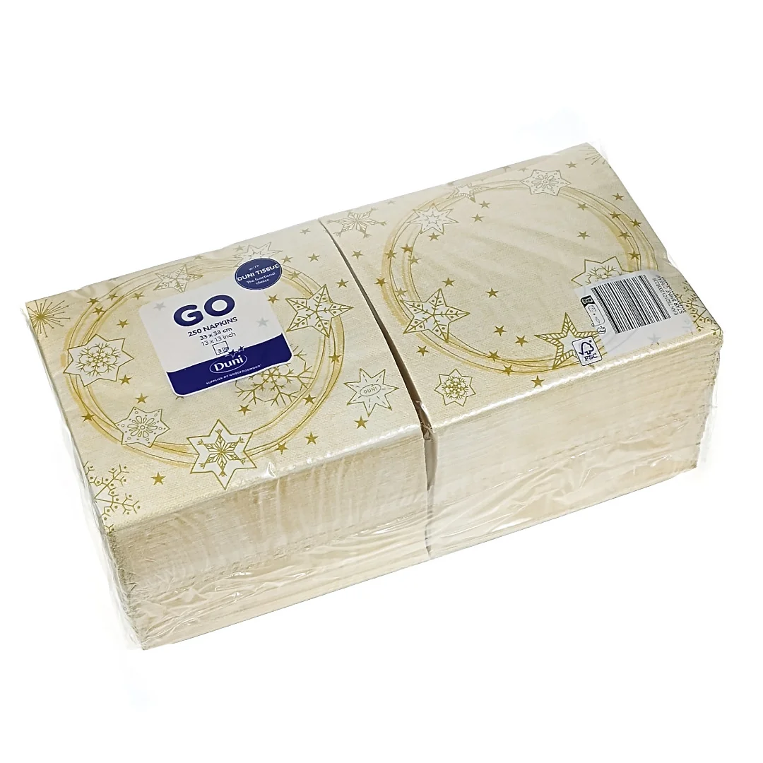 Serwetki papierowe 3-W 33x33 cm STAR SHINE krem 250 szt.