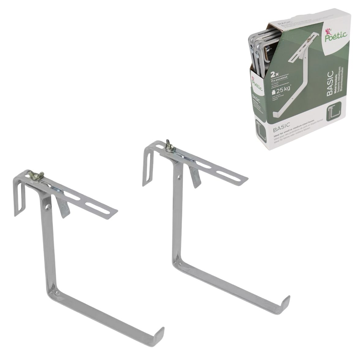 Uchwyt na doniczkę metalowy Basic szary Poetic zestaw 2 sztuk