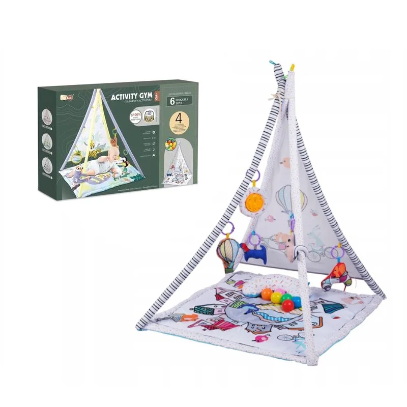 Children's play tent Jungle educational mat 2in1 + TOYS + Pillow