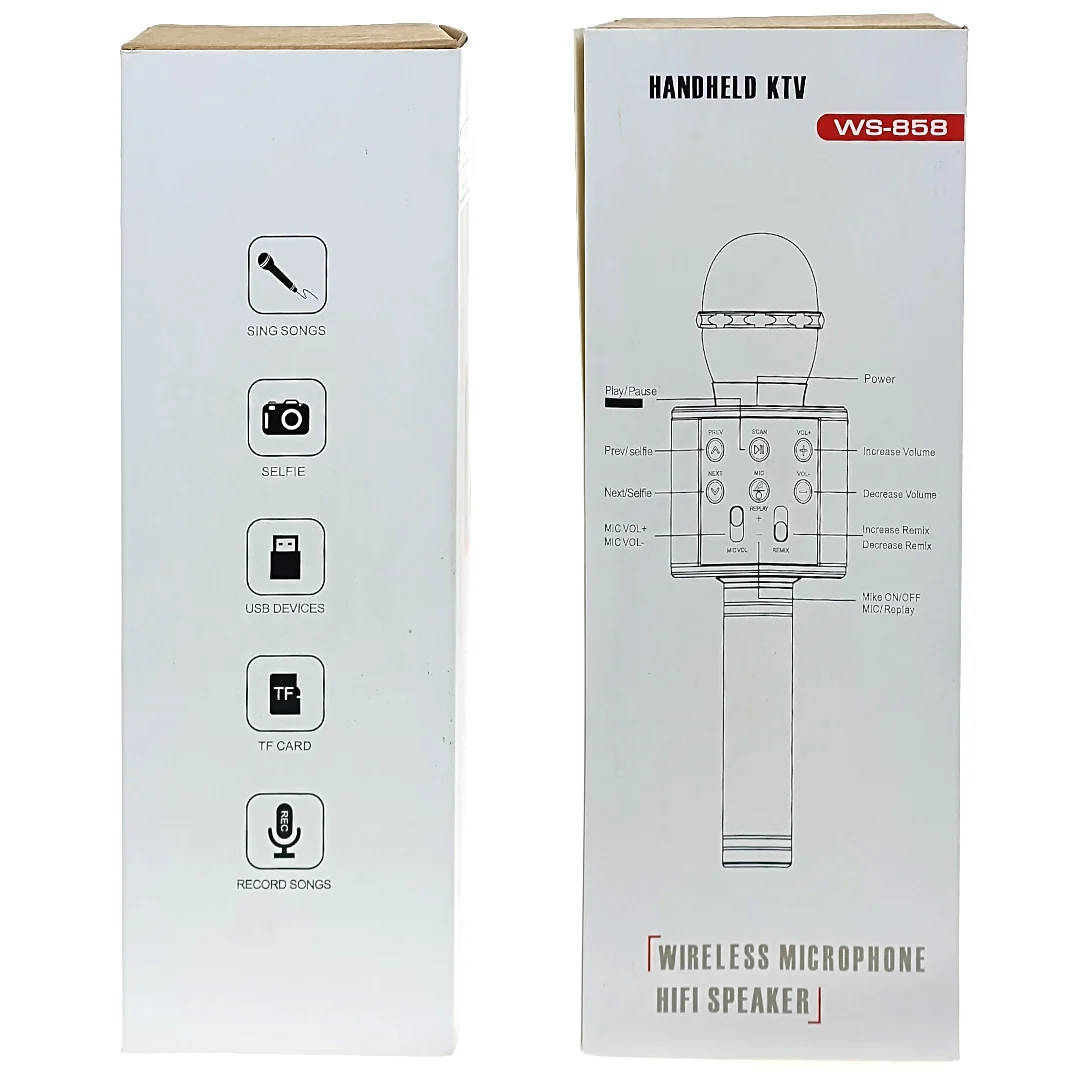 Karaoke microphone with built-in Bluetooth speaker WS-858 - Image 4
