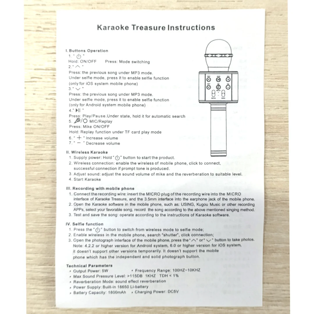Karaoke microphone with built-in Bluetooth speaker WS-858 - Image 7