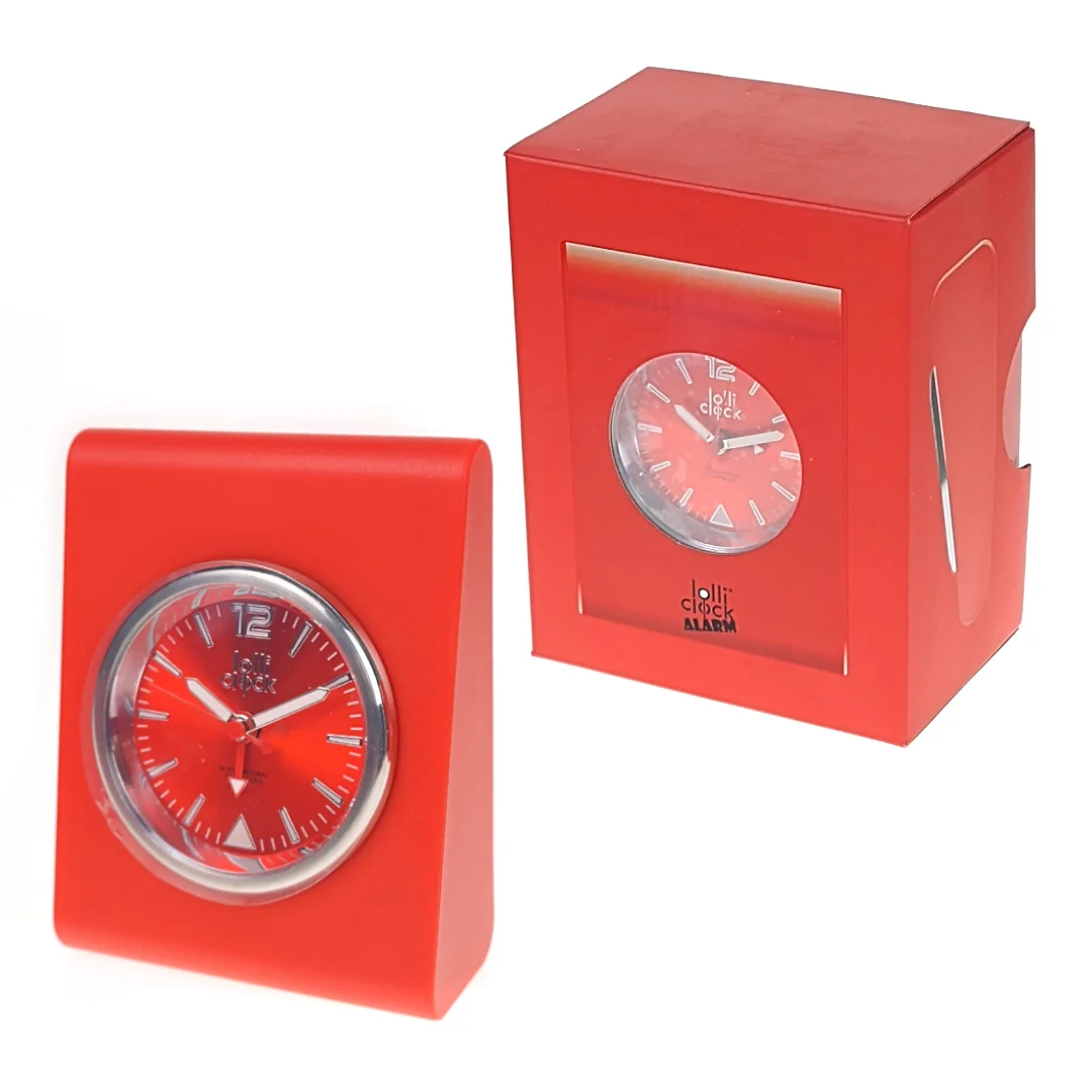 LolliClock alarm clock with alarm, red