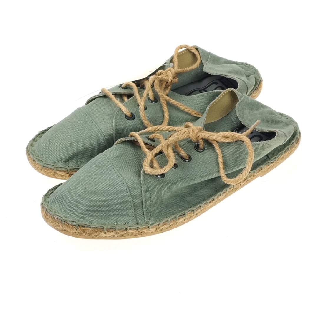 Sznurowane espadryle damskie, tekstylne, Szary - rozmiary 36-41