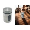 Glass spice shaker in stainless steel case BIG, 11 cm x Ø7.5 cm