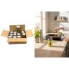 Glass spice shaker in gold stainless steel case
