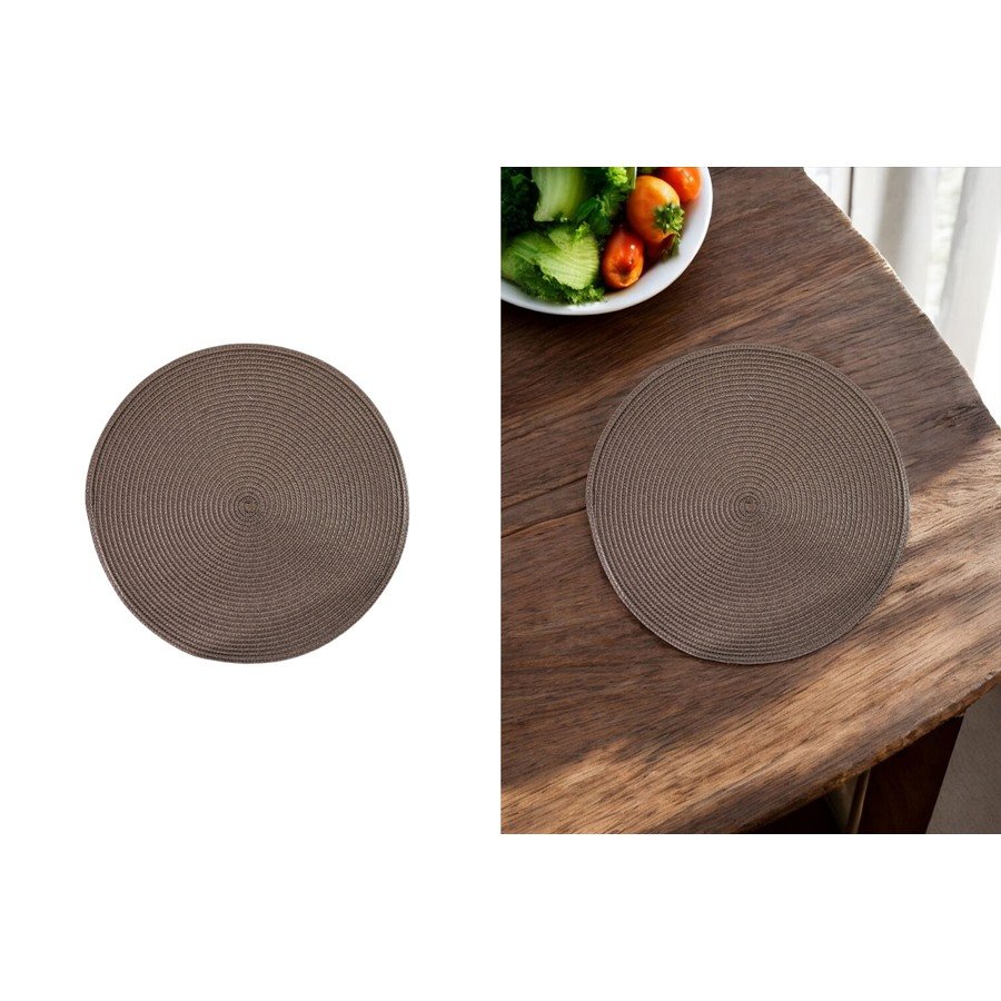Podkładka India Ø 38 cm, dzianina PP, brązowa