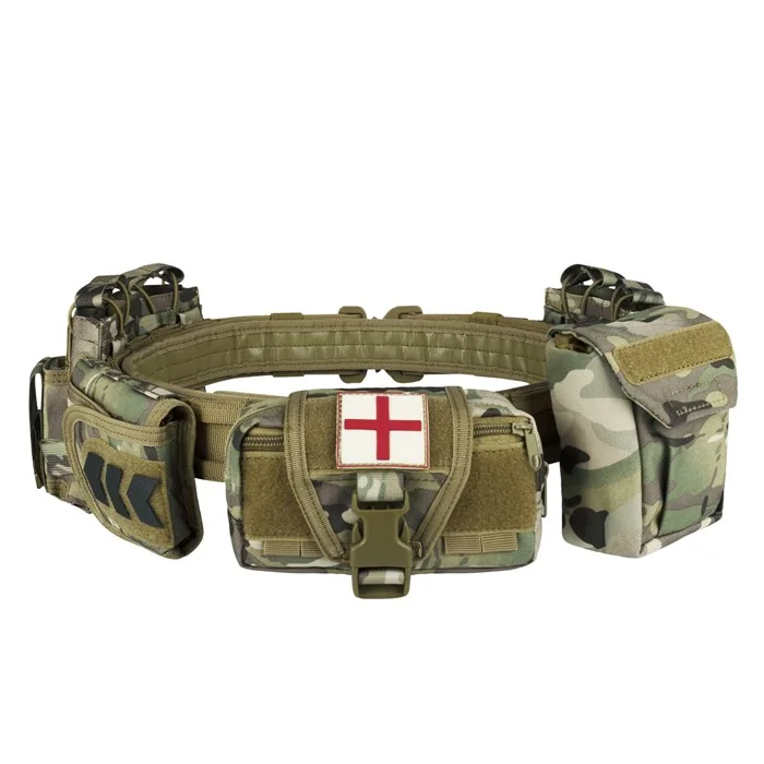 YAKEDA YD-2012 MOLLE modular 7-in-1 military tactical belt with pockets - Multicam (CP)