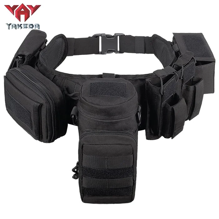 YAKEDA YD-2027 MOLLE combat tactical belt 7-in-1 BOMTURN series with pockets - Black.