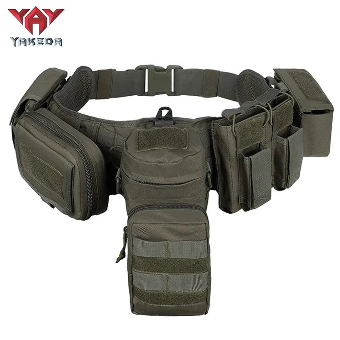 YAKEDA YD-2027 MOLLE combat tactical belt 7-in-1 BOMTURN series with pockets - Green (Green)